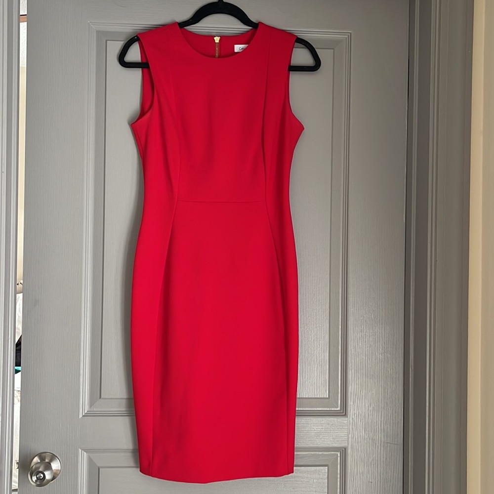 Calvin Klein Sheath Red Dress